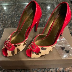 LINEA PAOLO SAMMI BEIGE PONY HIGH HEEL SHOES 6 M